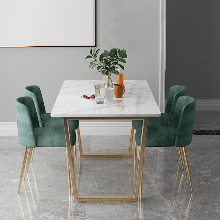 Nordic 1/2/5/7 Pieces Dining Set Rectangle Stone Dining Table for Dining Room