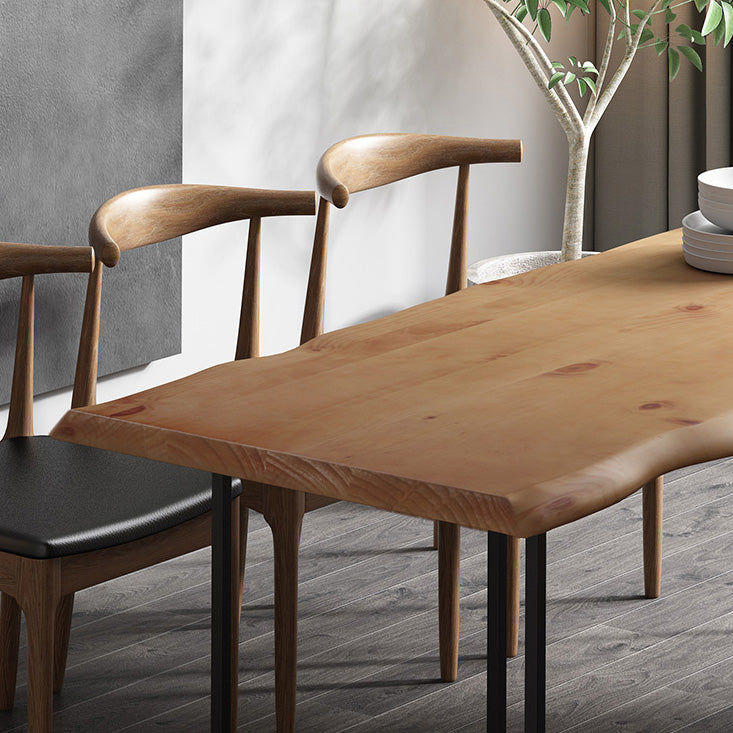 Industrial 1/2/5 Pieces Dining Set Solid Wood Double Pedestal Dinette Set