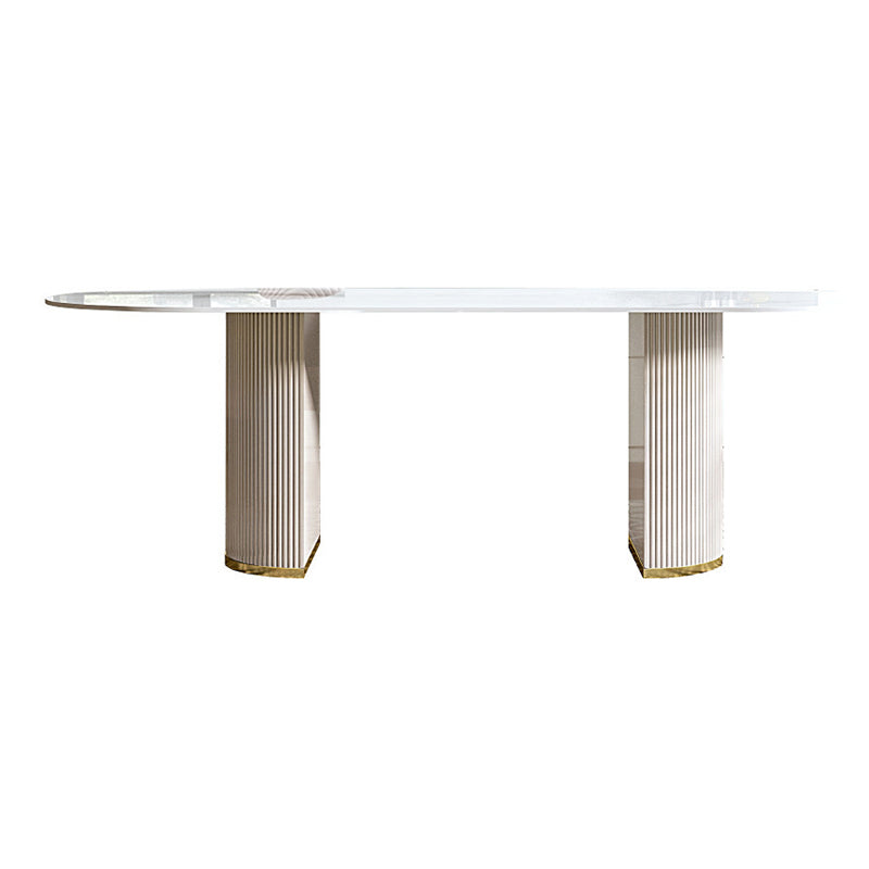 Nordic Glam Style Sintered Stone Oval Table Set 1/4/5/7 Pieces Set