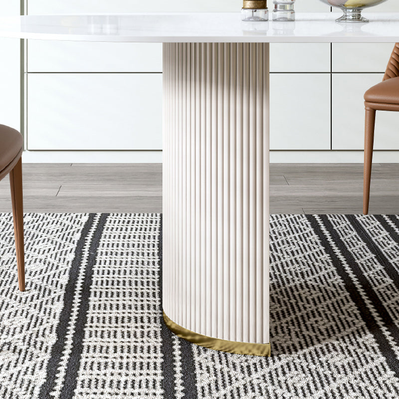 Nordic Glam Style Sintered Stone Oval Table Set 1/4/5/7 Pieces Set