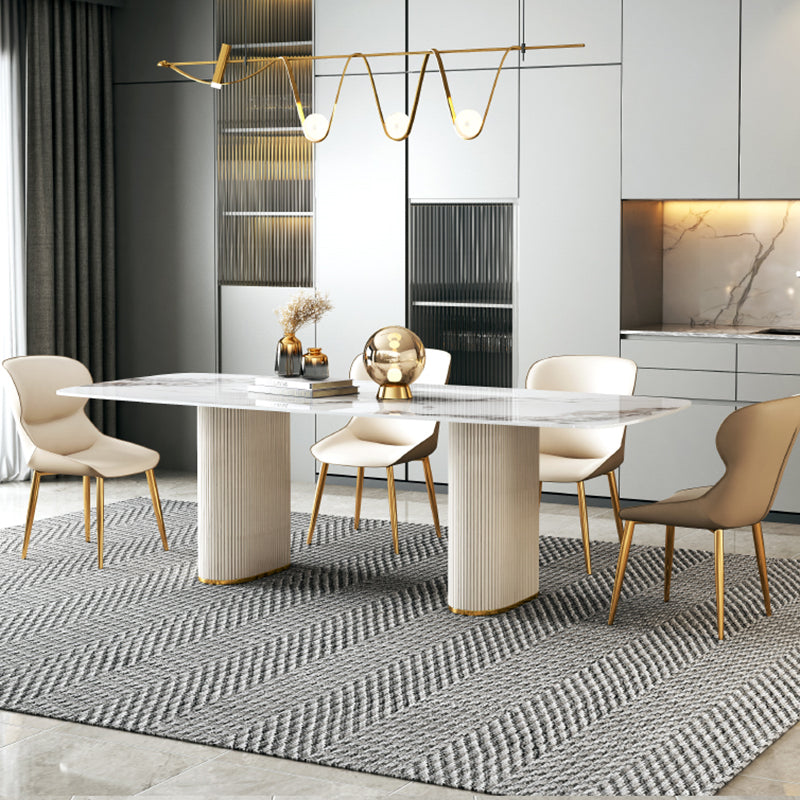 Nordic Glam Style Sintered Stone Oval Table Set 1/4/5/7 Pieces Set