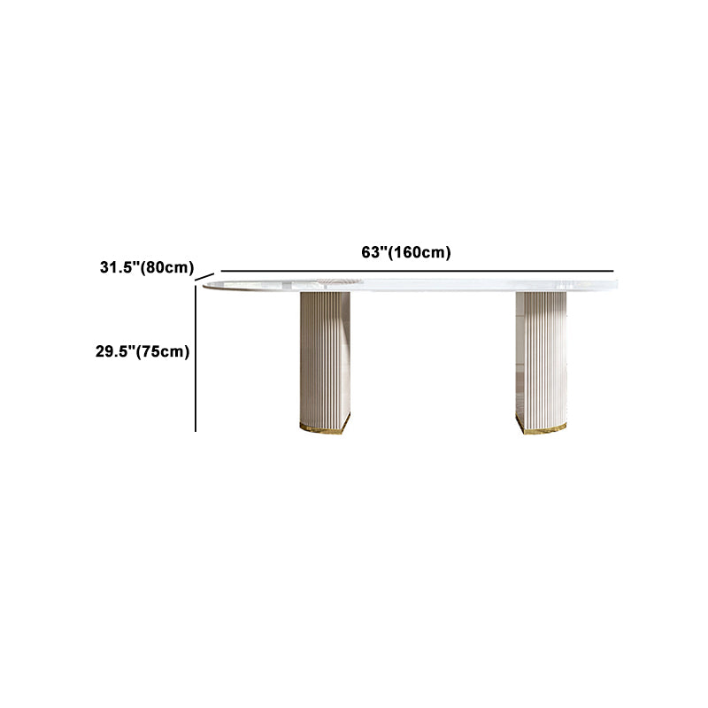 Nordic Glam Style Sintered Stone Oval Table Set 1/4/5/7 Pieces Set