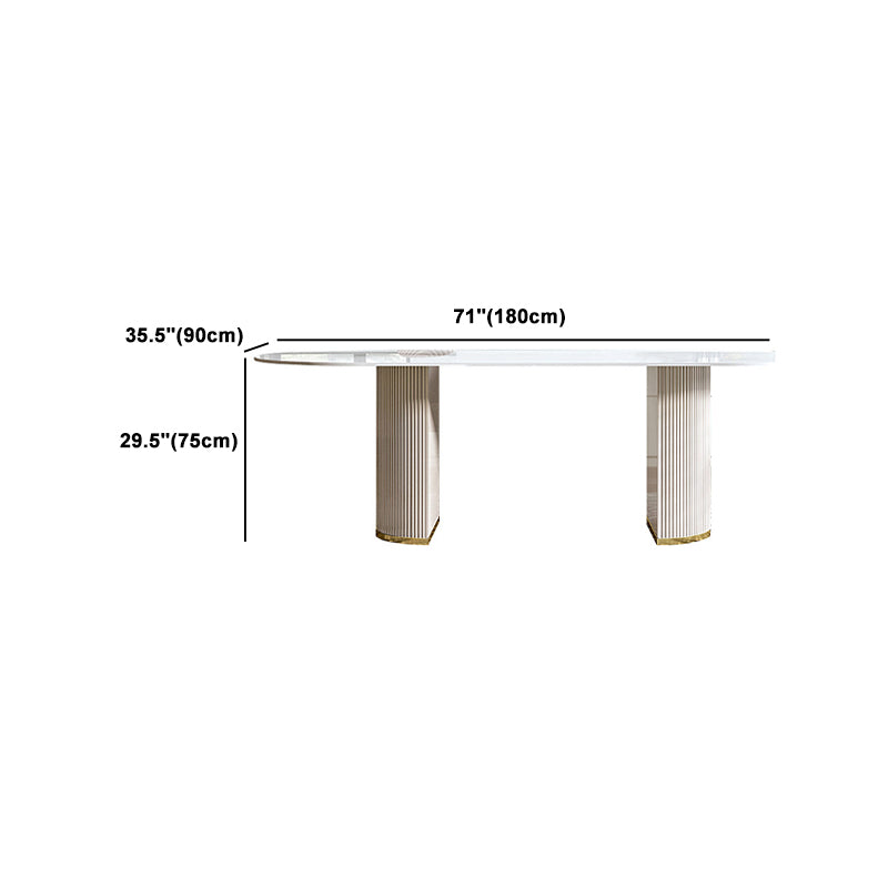 Nordic Glam Style Sintered Stone Oval Table Set 1/4/5/7 Pieces Set