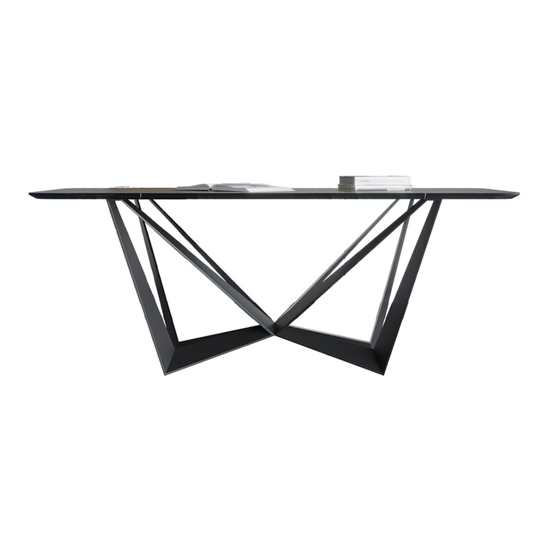 Rectangle Dining Table Set 1/2/7 Pcs Sintered Stone Table with Wingback Chairs