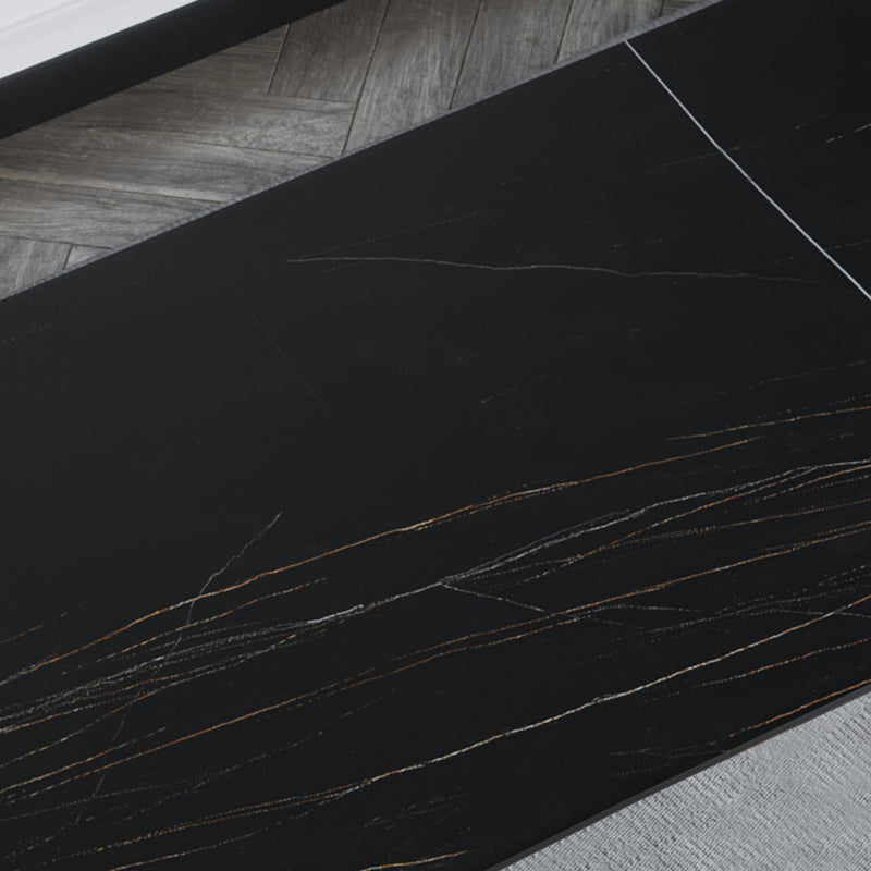 Rectangle Dining Table Set 1/2/7 Pcs Sintered Stone Table with Wingback Chairs