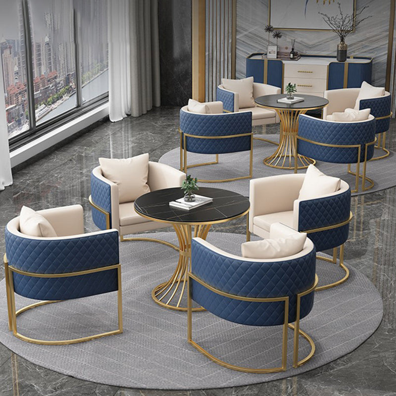 Glam Gold Steel Dining Set 1/5 Pieces Indoor Dining Furniture