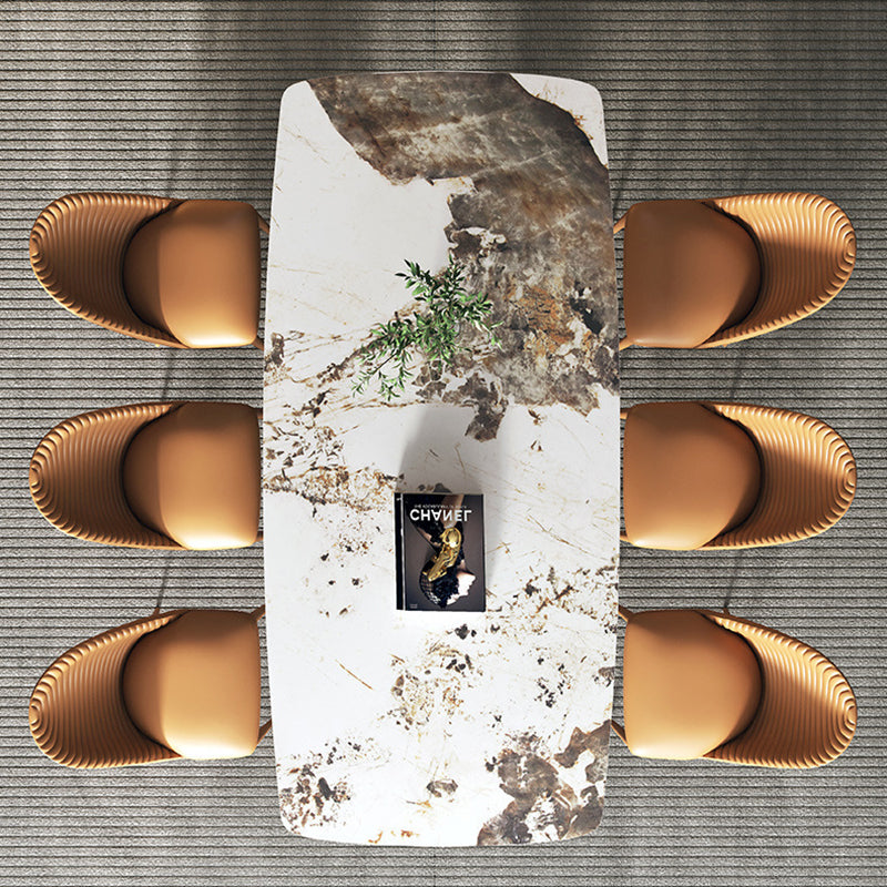 Contemporary Style Sintered Stone Rectangle Table Set 1/4/5/7 Pieces Set