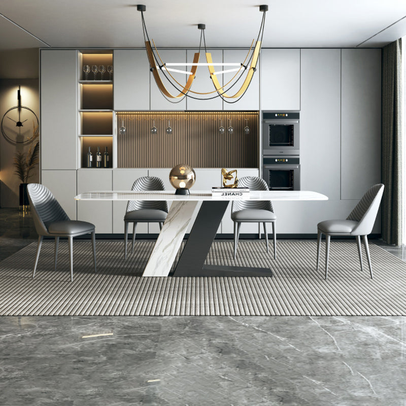 Contemporary Style Sintered Stone Rectangle Table Set 1/4/5/7 Pieces Set