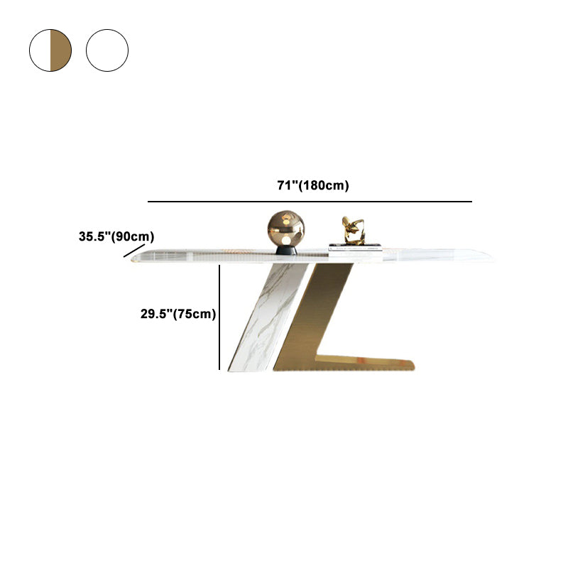 Contemporary Style Sintered Stone Rectangle Table Set 1/4/5/7 Pieces Set