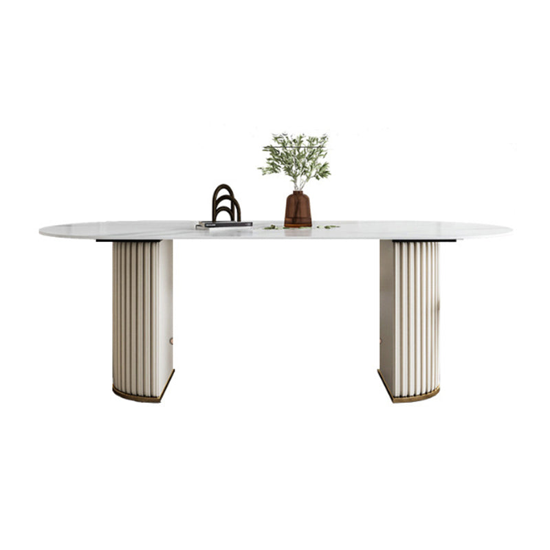 Nordic Glam Style Sintered Stone Oval Table Set 1/4/5/7 Pieces Dining Set