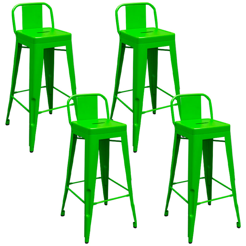 Contemporary Metal Barstool Low Back Counter Stool with Iorn 4 Legs