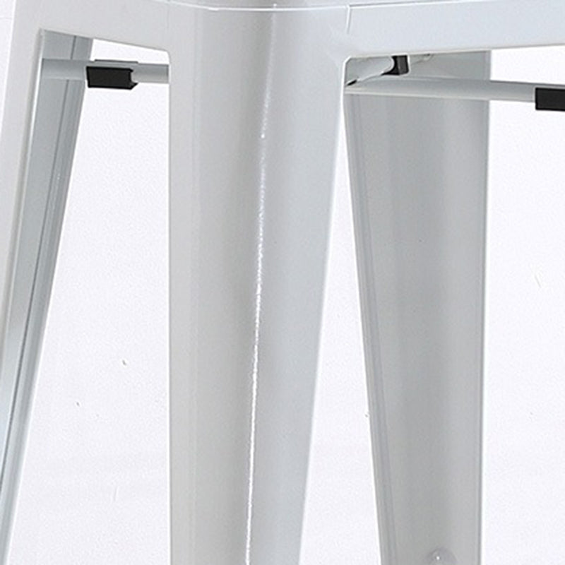 Contemporary Metal Barstool Low Back Counter Stool with Iorn 4 Legs