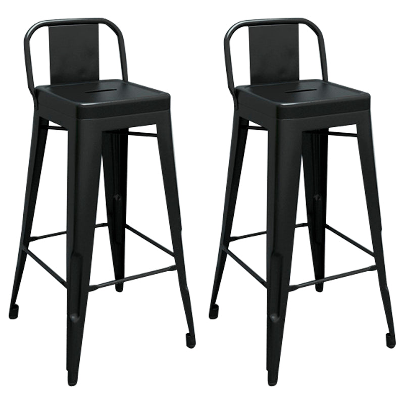 Contemporary Metal Barstool Low Back Counter Stool with Iorn 4 Legs