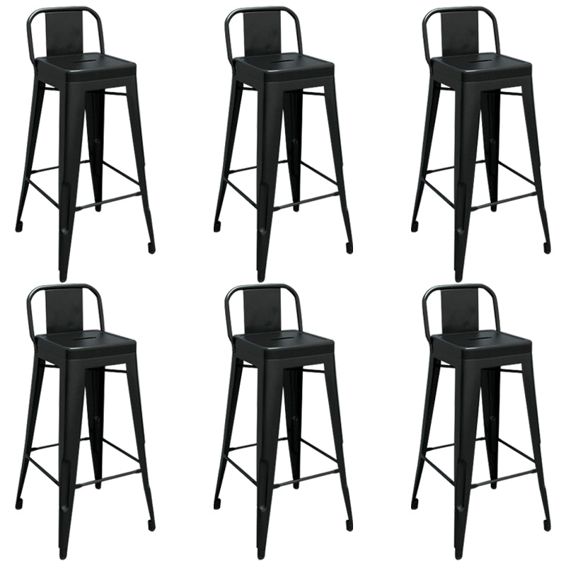 Contemporary Metal Barstool Low Back Counter Stool with Iorn 4 Legs