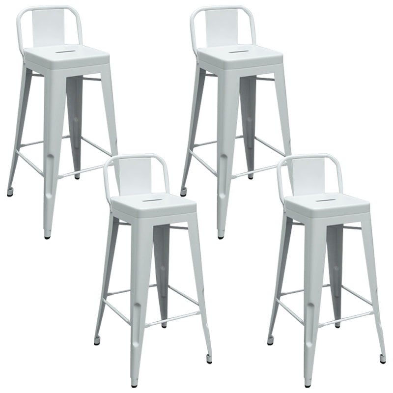 Contemporary Metal Barstool Low Back Counter Stool with Iorn 4 Legs