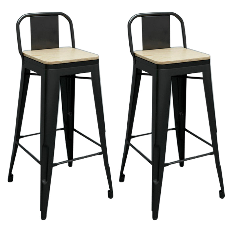 Contemporary Metal Barstool Low Back Counter Stool with Iorn 4 Legs