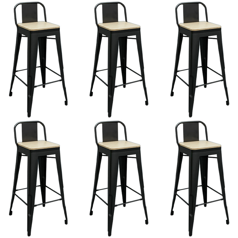 Contemporary Metal Barstool Low Back Counter Stool with Iorn 4 Legs