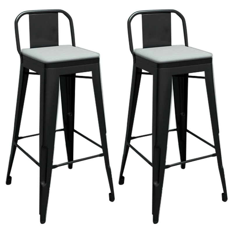 Contemporary Metal Barstool Low Back Counter Stool with Iorn 4 Legs