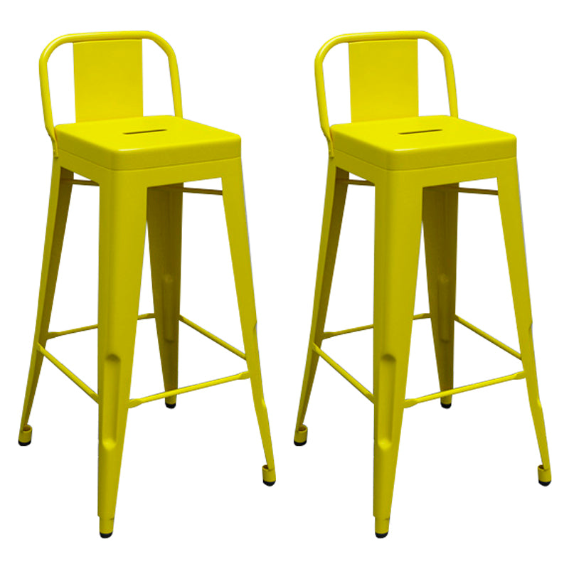 Contemporary Metal Barstool Low Back Counter Stool with Iorn 4 Legs