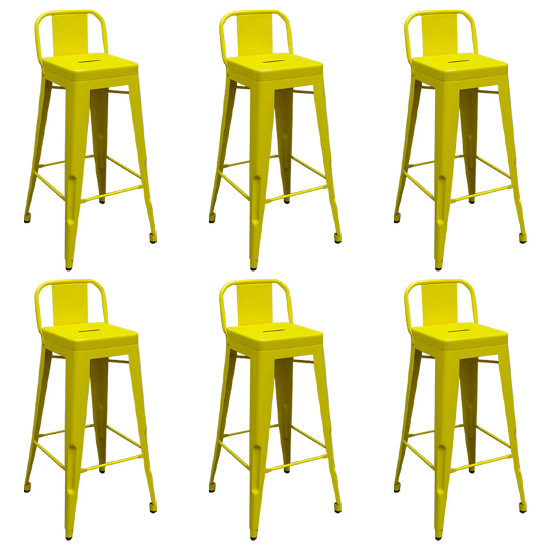 Contemporary Metal Barstool Low Back Counter Stool with Iorn 4 Legs