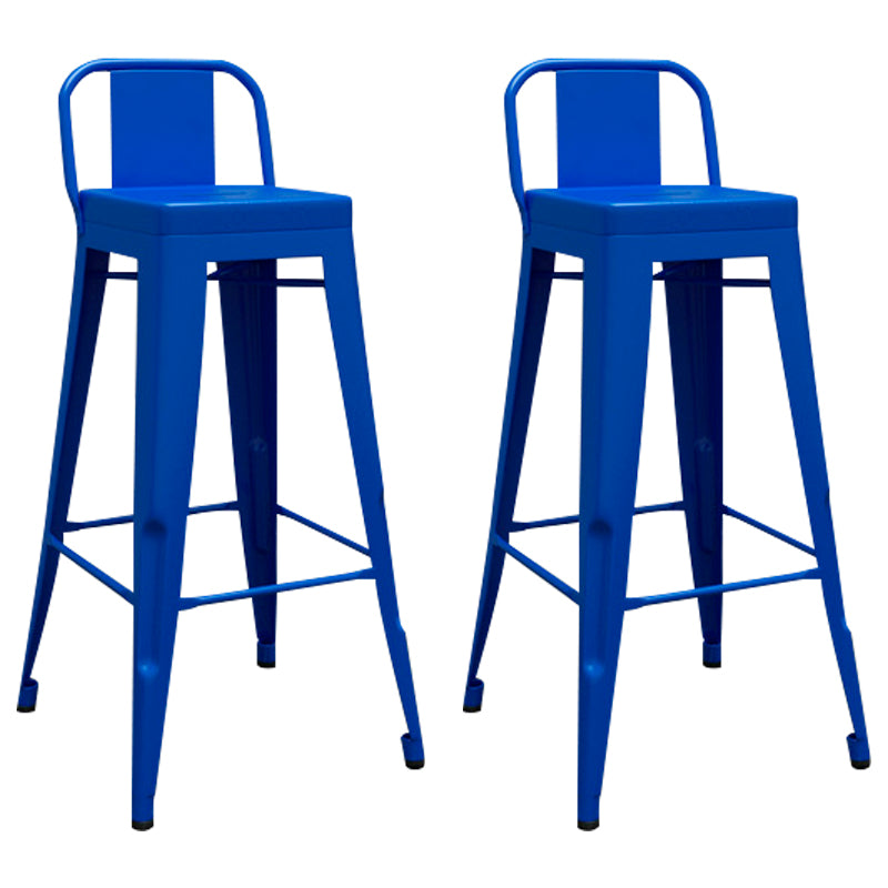 Contemporary Metal Barstool Low Back Counter Stool with Iorn 4 Legs
