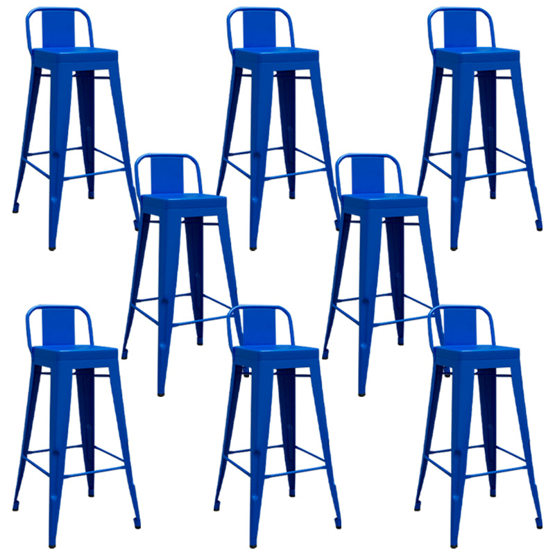 Contemporary Metal Barstool Low Back Counter Stool with Iorn 4 Legs