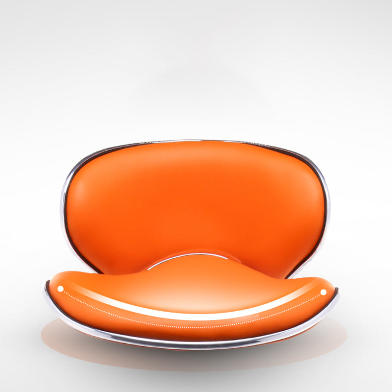 Contemporary Metal Bar Stool Low Back Turntable Faux Leather Cushion Footrest Stool