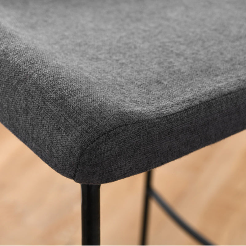 Modern Armless Backless Counter Stool Iron Bar Stool with Cushion and Pedal for Kitchen