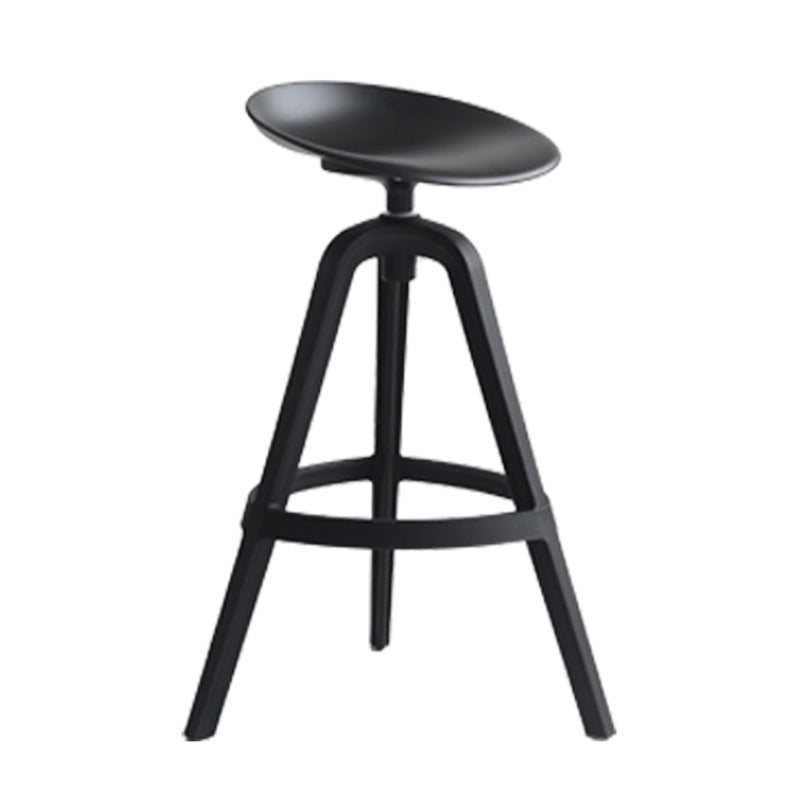 Modern Indoor Bar & Counter Stool Low Back Plastic Footrest Dining Stool