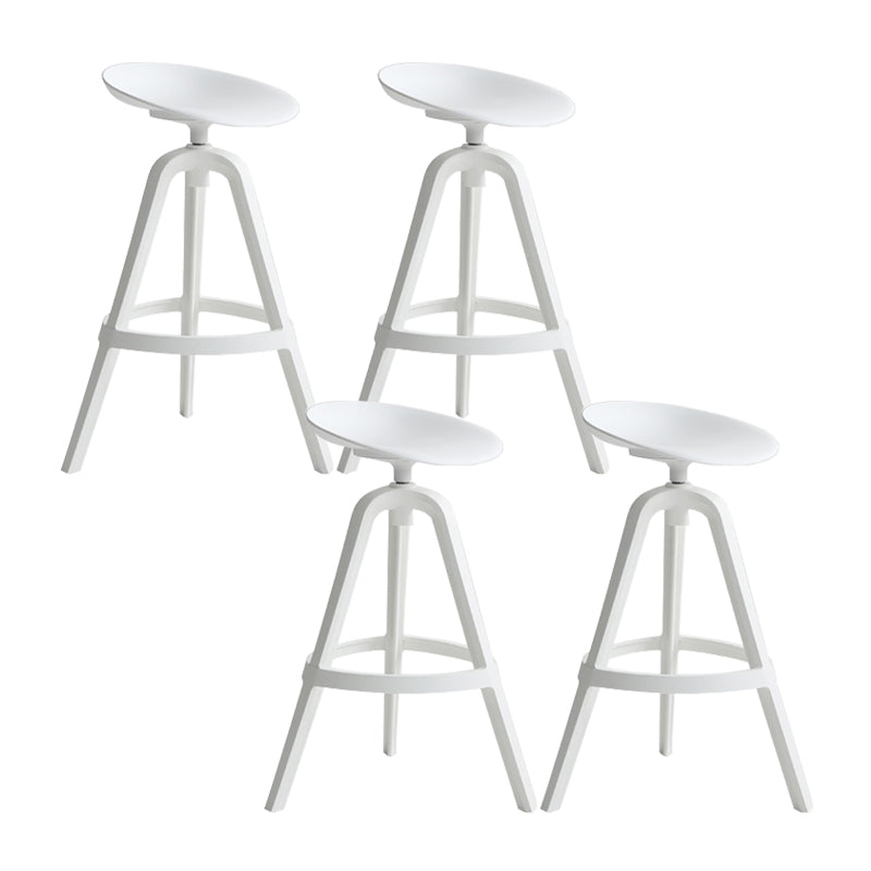 Modern Indoor Bar & Counter Stool Low Back Plastic Footrest Dining Stool
