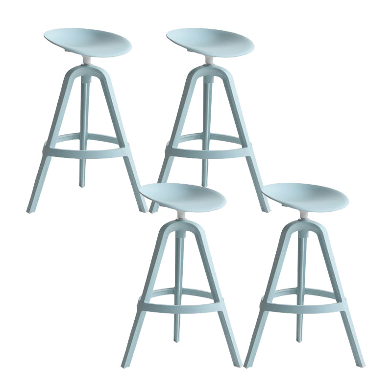 Modern Indoor Bar & Counter Stool Low Back Plastic Footrest Dining Stool