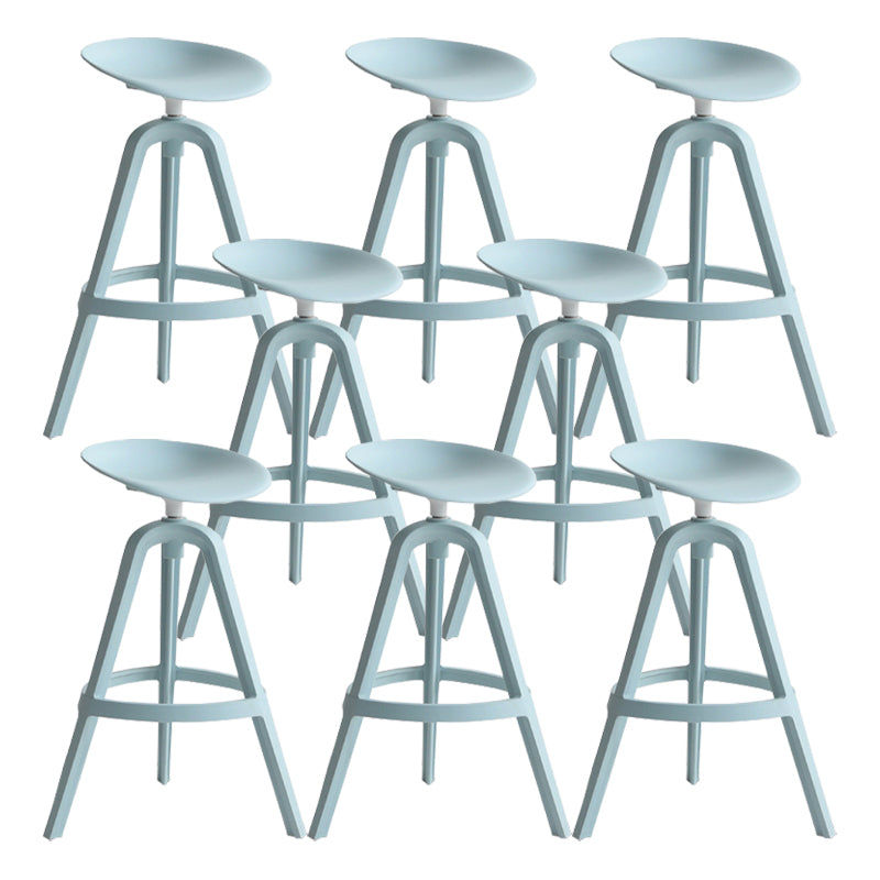 Modern Indoor Bar & Counter Stool Low Back Plastic Footrest Dining Stool