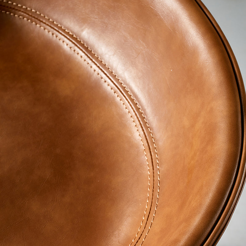 Scandinavian Bucket Seat Bar Stools Faux Leather Low Back Barstool