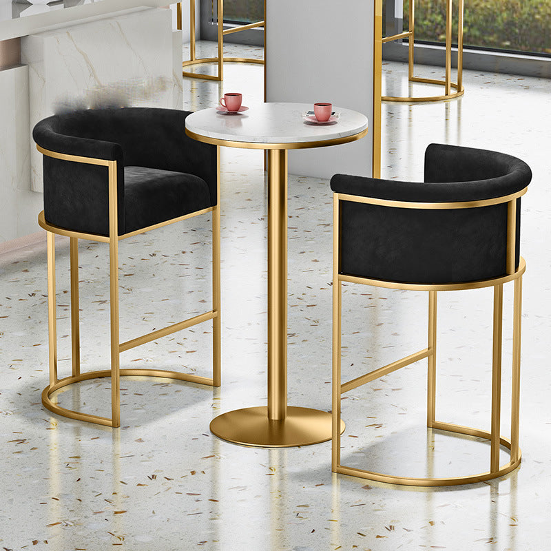 Low Back Footrest Bar Stools Scandinavian Fabric Barstool for Restaurant