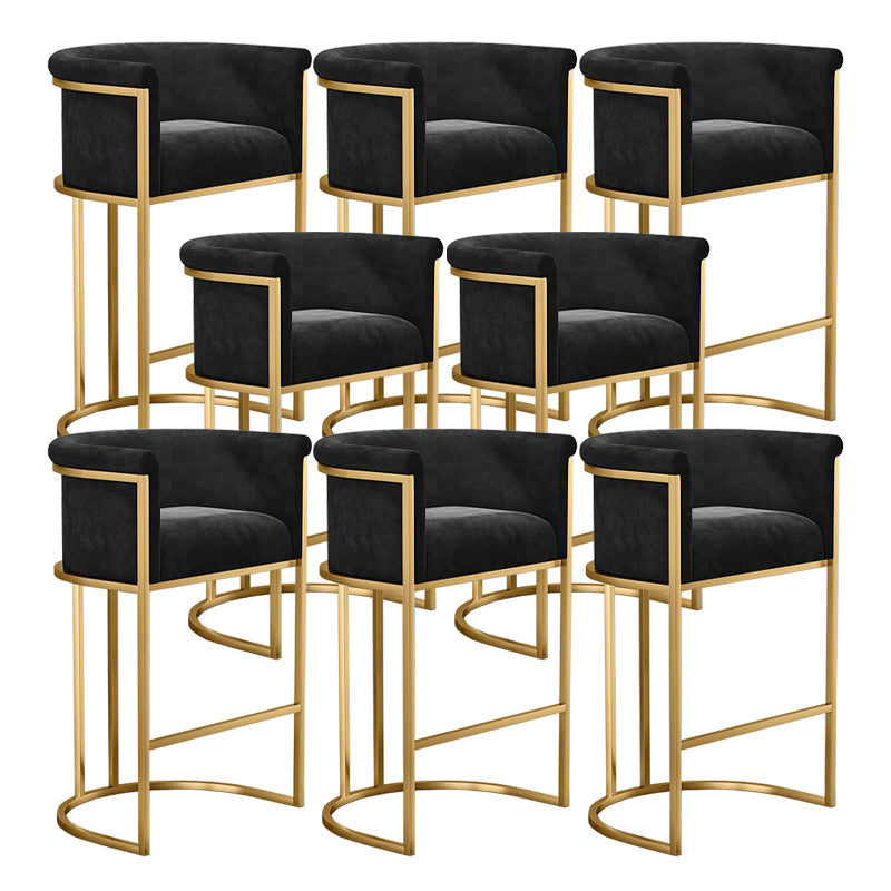 Low Back Footrest Bar Stools Scandinavian Fabric Barstool for Restaurant