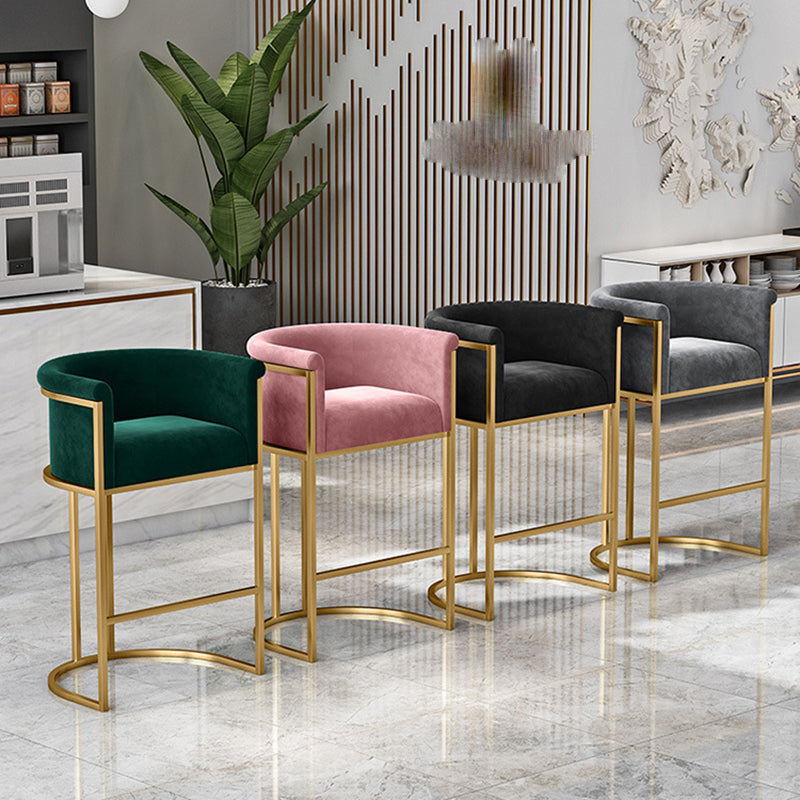 Low Back Footrest Bar Stools Scandinavian Fabric Barstool for Restaurant