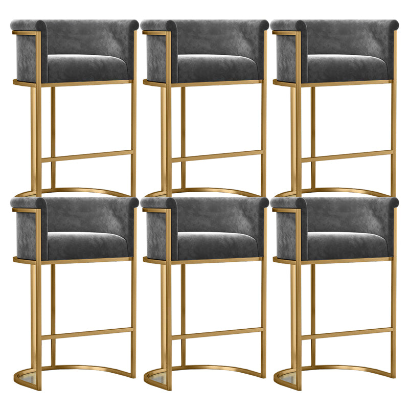 Low Back Footrest Bar Stools Scandinavian Fabric Barstool for Restaurant