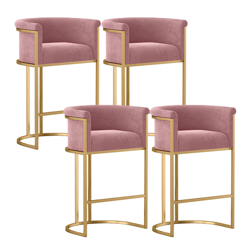 Low Back Footrest Bar Stools Scandinavian Fabric Barstool for Restaurant