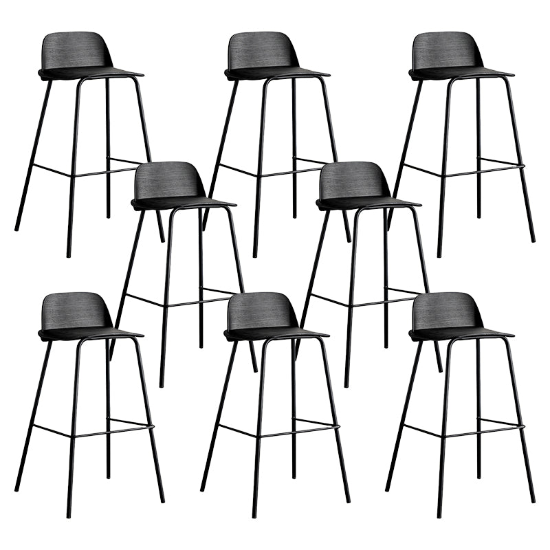 Low Back Counter Stools Modern Footrest Plastic Indoor Bar & Counter Stool