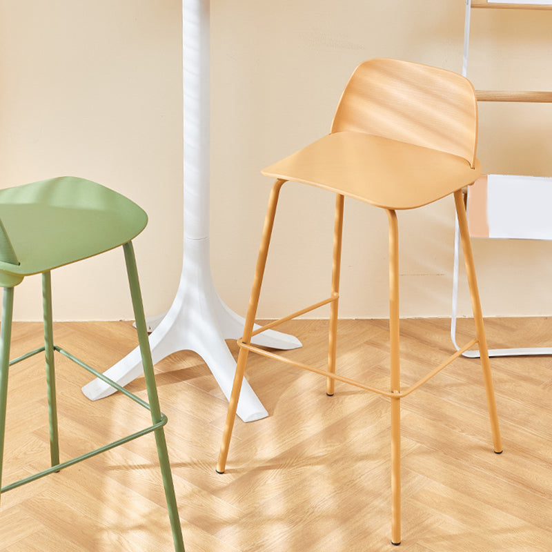Low Back Counter Stools Modern Footrest Plastic Indoor Bar & Counter Stool