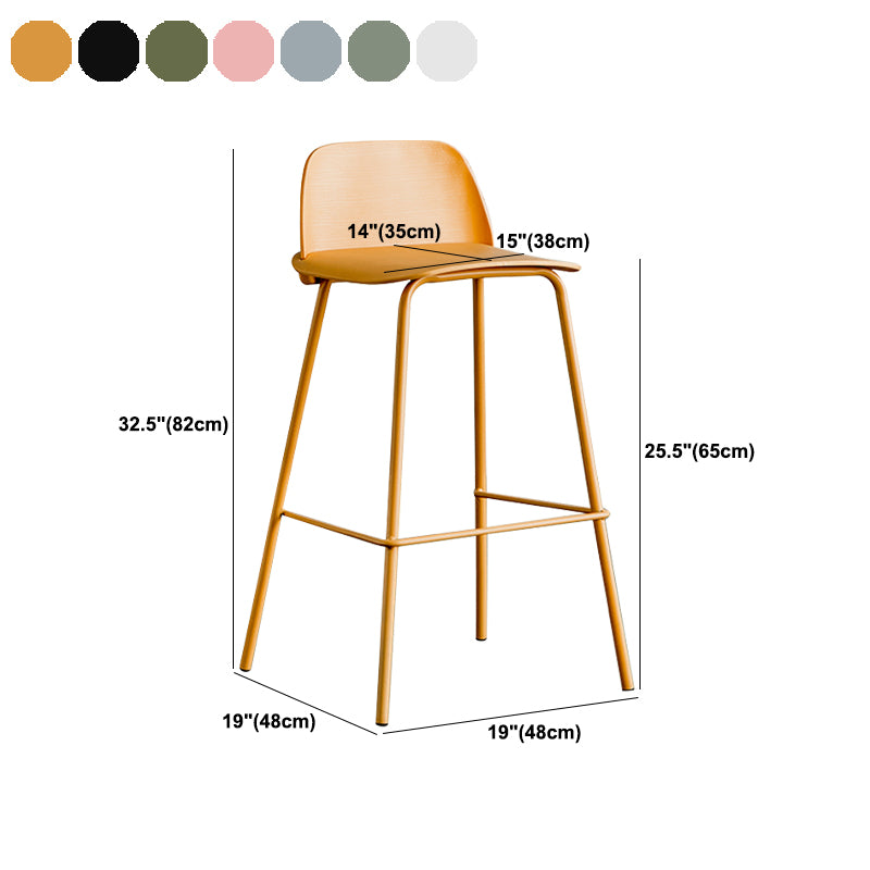 Low Back Counter Stools Modern Footrest Plastic Indoor Bar & Counter Stool