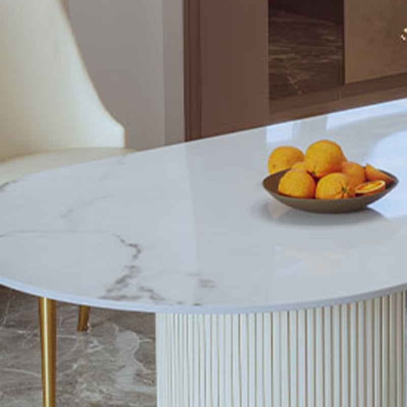 Nordic Glam Style Sintered Stone Rectangle Table Set 1/3/4/5 Pieces Dining Set