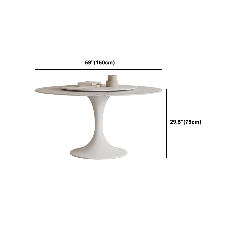 Modern Pure White Stone Dining Set Stone 1/4/5/7 Pieces Dining Furniture for Home