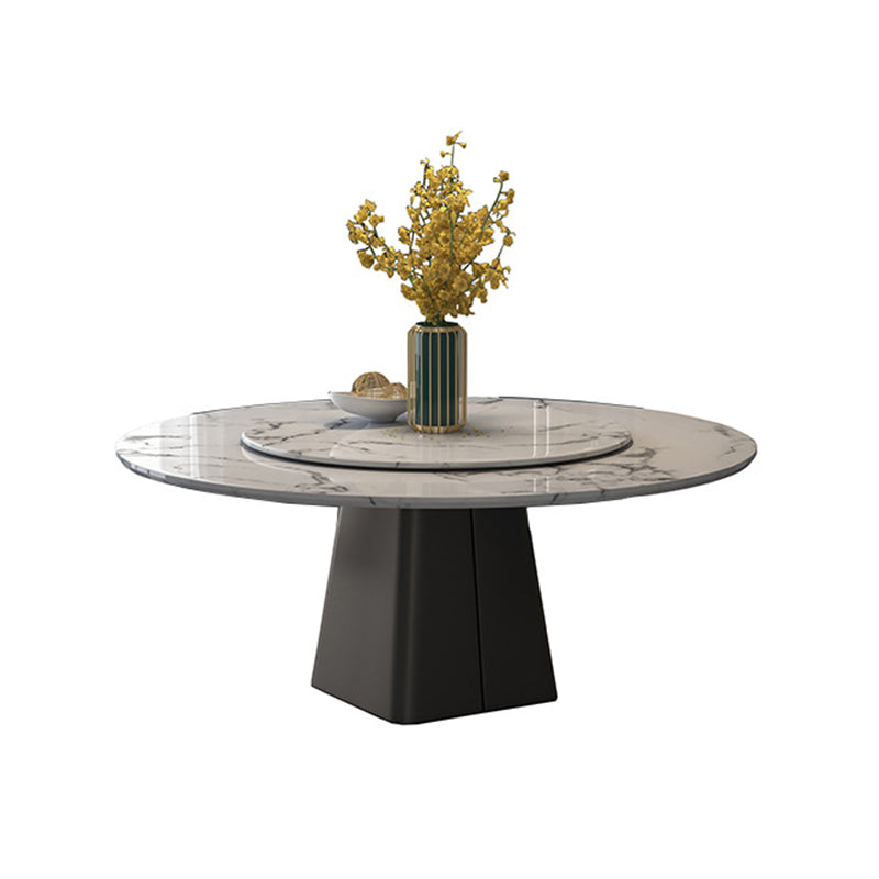 Marble Dining Table Set 1/4/5/7/11 Pcs Rectangle Table with Wingback Chairs