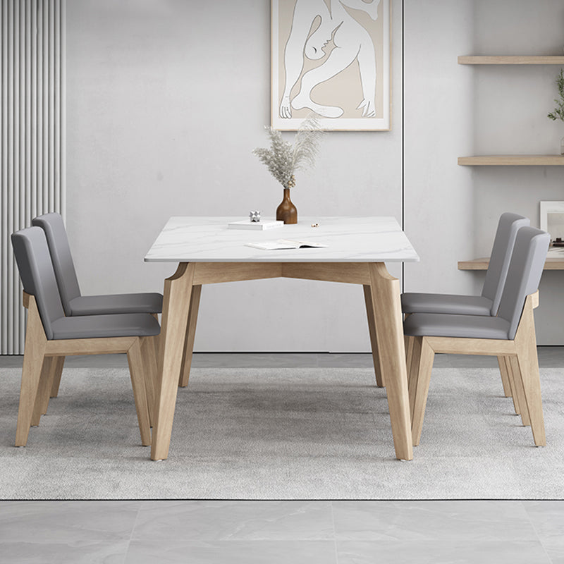 Contemporary Dining Set 1/2/5/7 Pcs Rectangle Dining Table with Upholstered Chairs