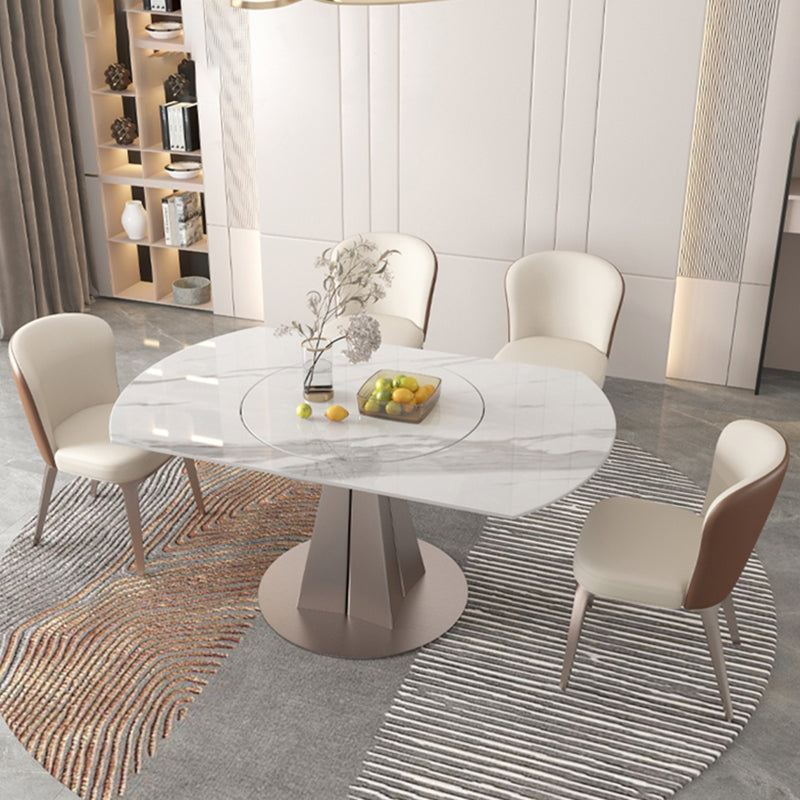 Modern Round Sintered Stone Table Set 1/4/5/7/9 Pieces Dining Set