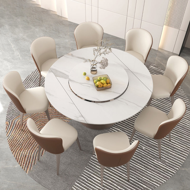 Modern Round Sintered Stone Table Set 1/4/5/7/9 Pieces Dining Set