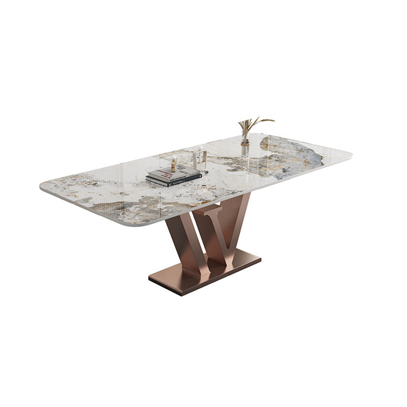 Nordic Glam Rectangle Sintered Stone Table Set 1/2/5/6 Pieces Dining Set