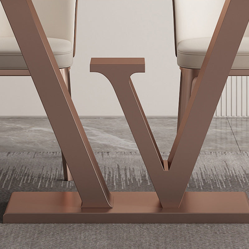 Nordic Glam Rectangle Sintered Stone Table Set 1/2/5/6 Pieces Dining Set