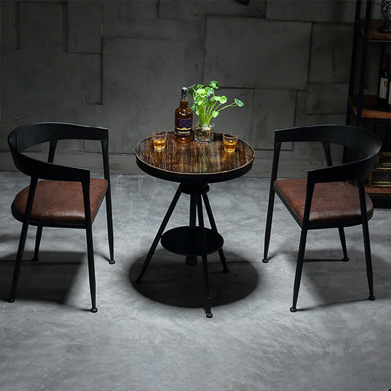 Modern Style Round Solid Wood Dining Set 1/2/3/4/5 Pieces Dining Set